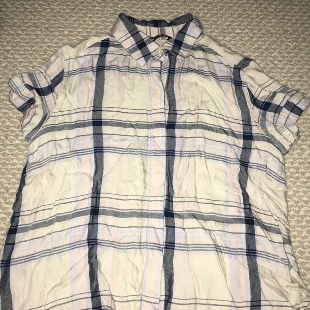 Stripped blouse, button up shirt